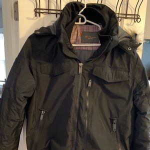 Ben Sherman Faux Fur Hooded Men’s Parka Black